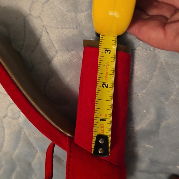 Faux Suede Red Women's Heels EUC Size 7 (#10) - Picture 10 of 10